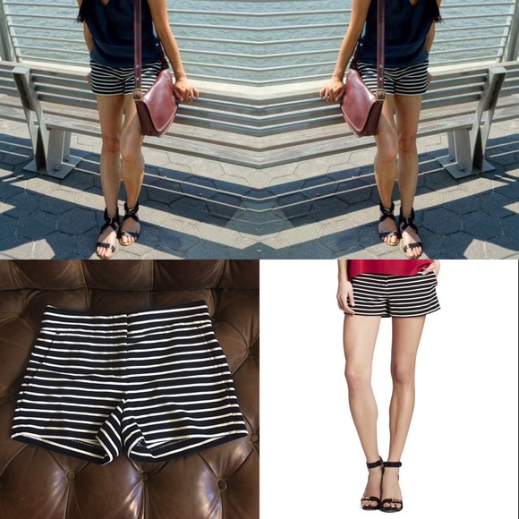 BCBG MAXAZRIA BLACK AND WHITE STRIPED DRESS PIA SHORTS POCKETS VACATION XS - Picture 2 of 4