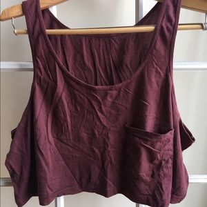 American Apparel Maroon Crop Tank