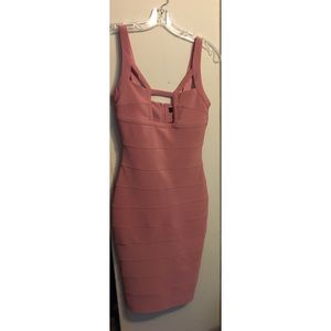 Rosy pink body con midi dress
