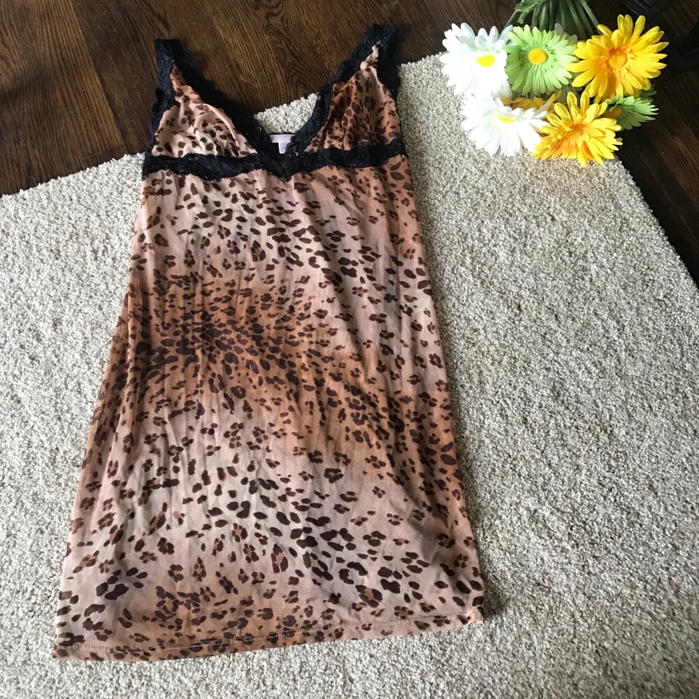 Victoria's Secret Slip, Leopard Print, Sz L