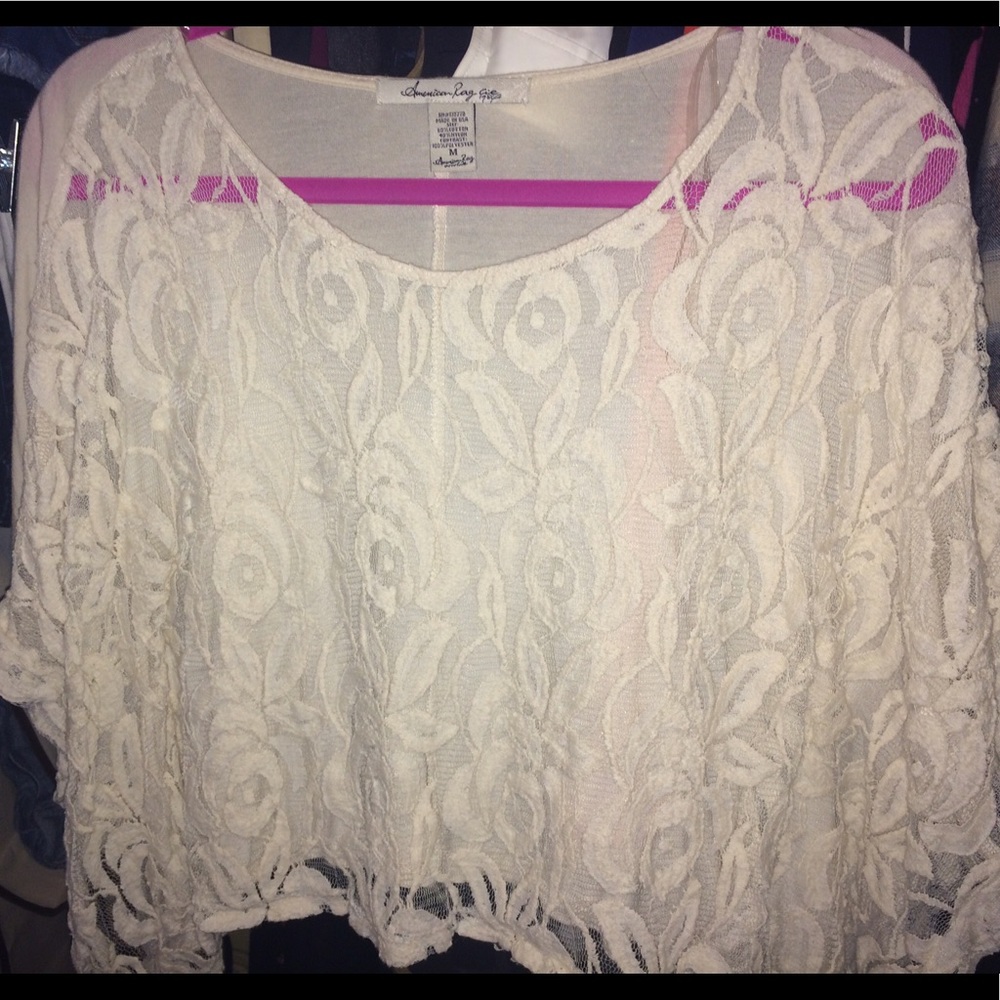 Long sleeve flowy lace shirt
