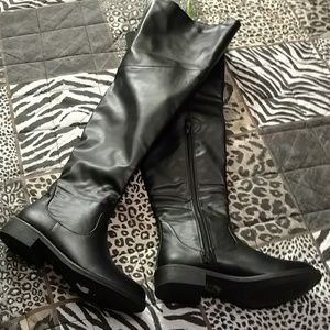 "NWOT" Black Thigh High Boots Size 6