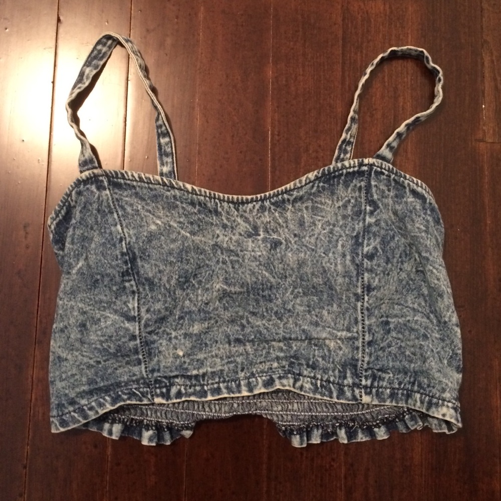 Acid wash Jean bralette! Worn once size small