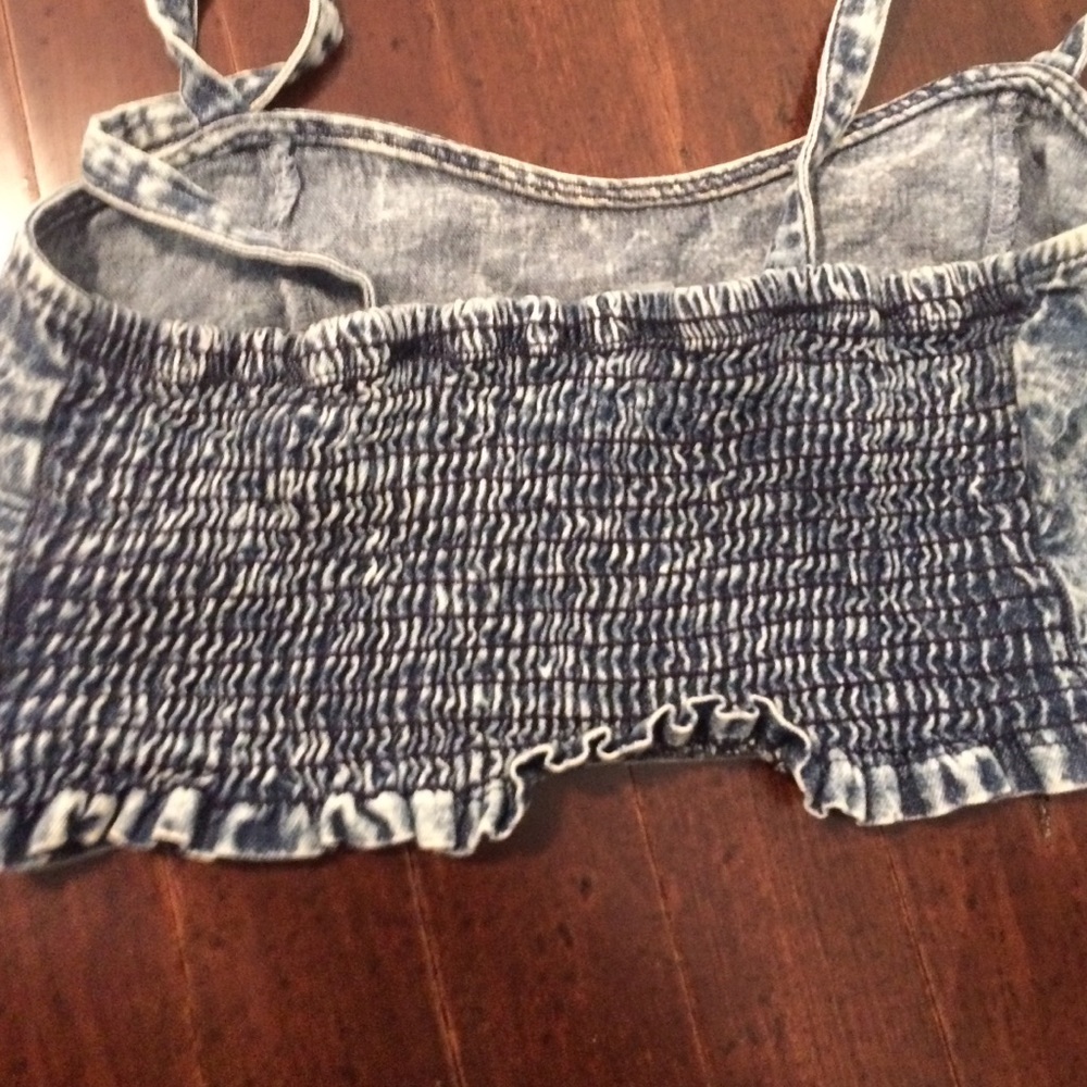 Acid wash Jean bralette! Worn once size small - Picture 2 of 2