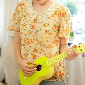 Miss Patina Vintage Inspired Top, Peter Pan Collar