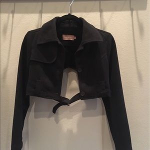 Black cropped blazer with sexy detail on the back