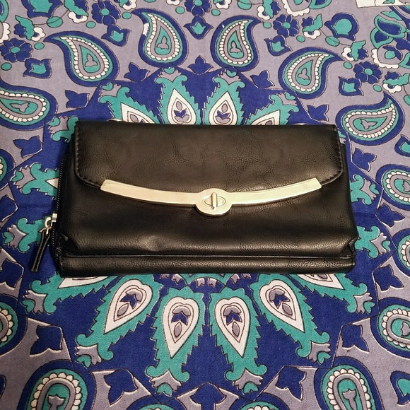 Black and Silver Clutch Wallet - Picture 1 of 4