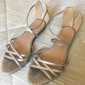 J crew silver sparkle sandles