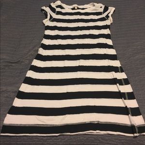 Navy/white striped dress