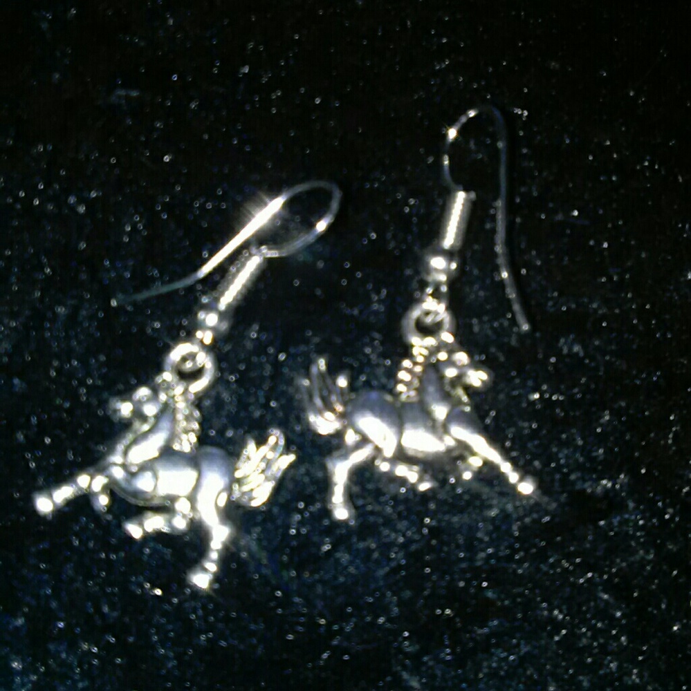 Sterling silver horse earrings