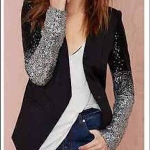 Black and Silver Sequin Blazer