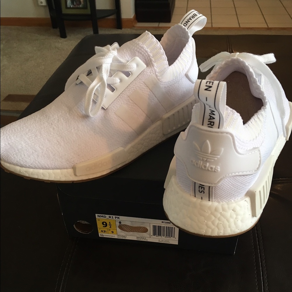 Adidas NMD R1 Prime Knit triple white DS
