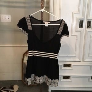 Nanette Lepore short sleeve sweater top.