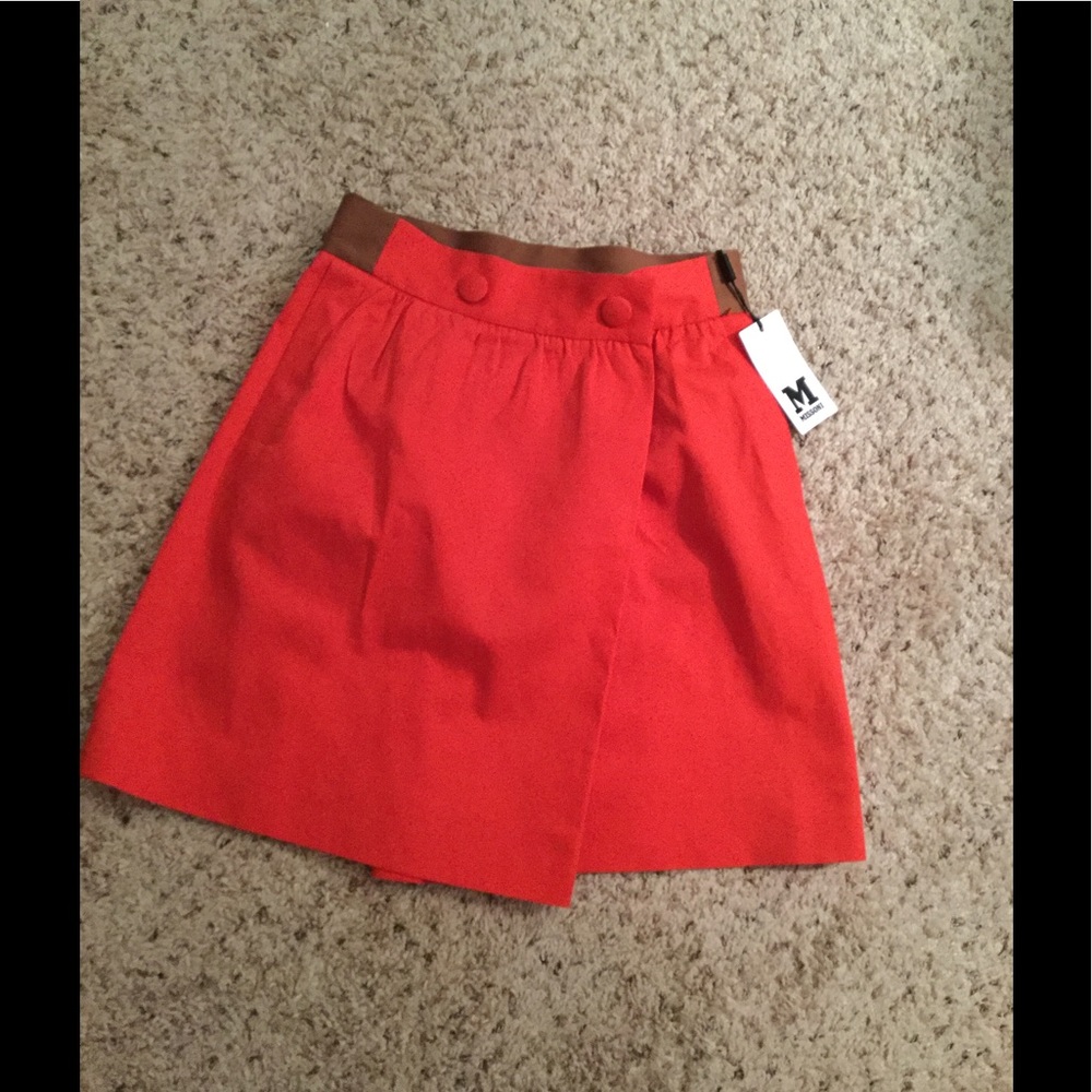 Cotton Faux Wrap Skirt