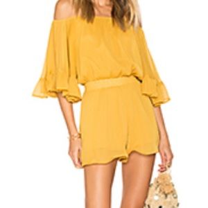 Yellow Off The Shoulder Romper