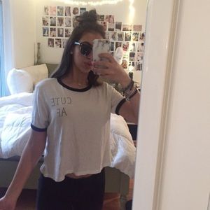Cute Ringer Tee Crop Top