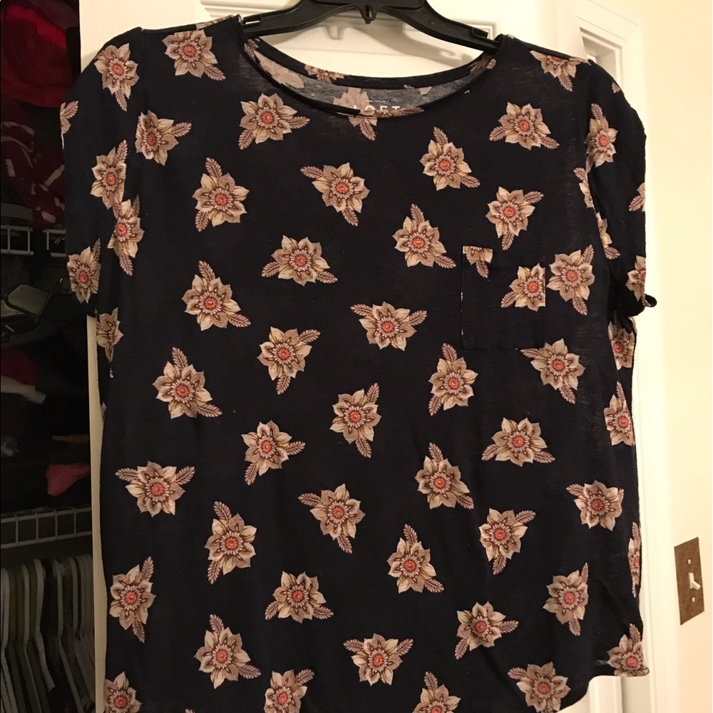 Loft floral linen tee size XL