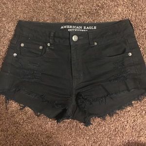 AE black high waisted shorts