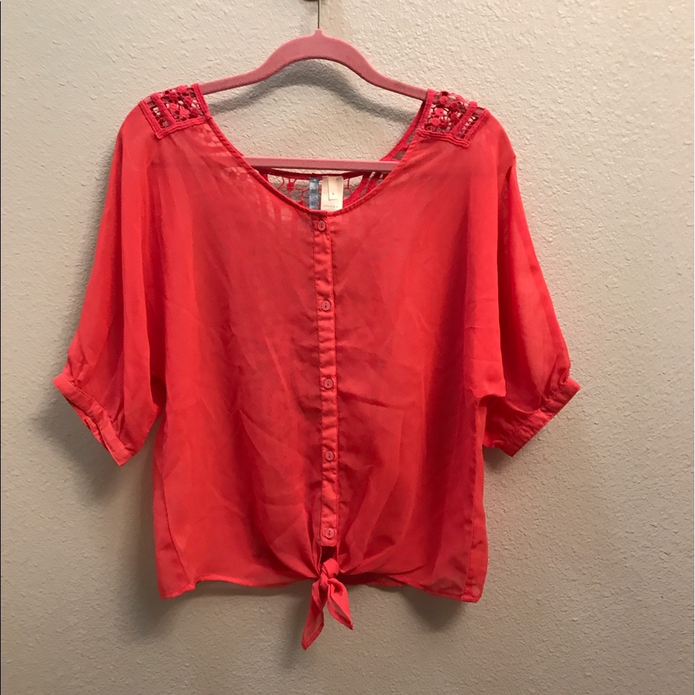 Sheer coral top