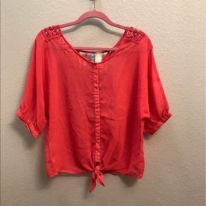 Sheer coral top