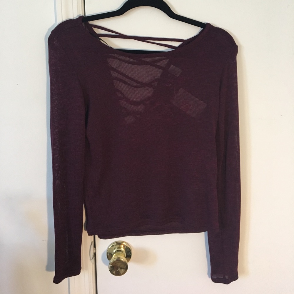 Maroon Laceup Back Top!