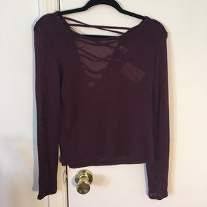 Maroon Laceup Back Top!