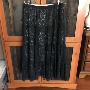 Harari Black Lace Skirt with Silk under slip