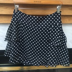 Bebe Layered Polka Dot Skirt