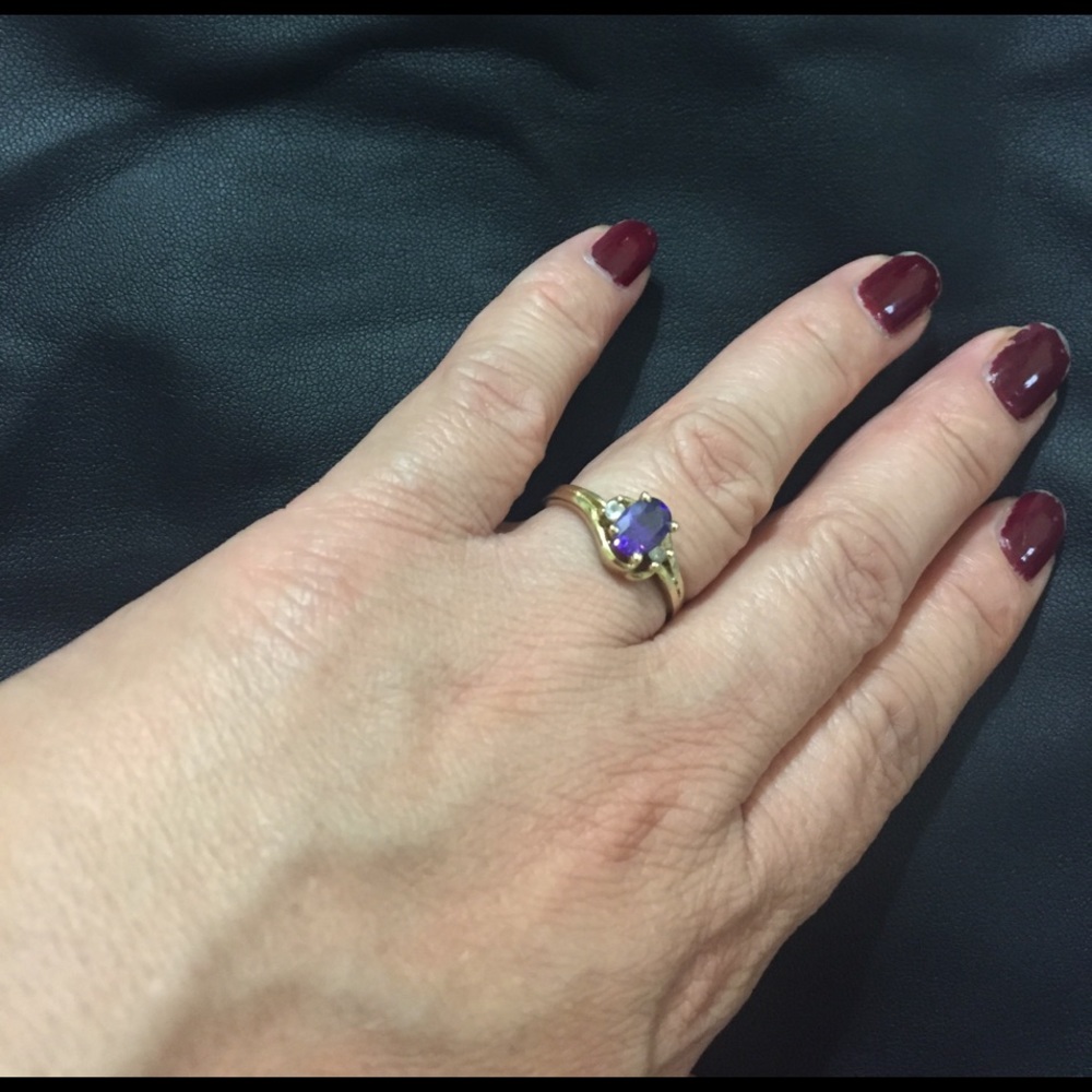Purple and gold ring
