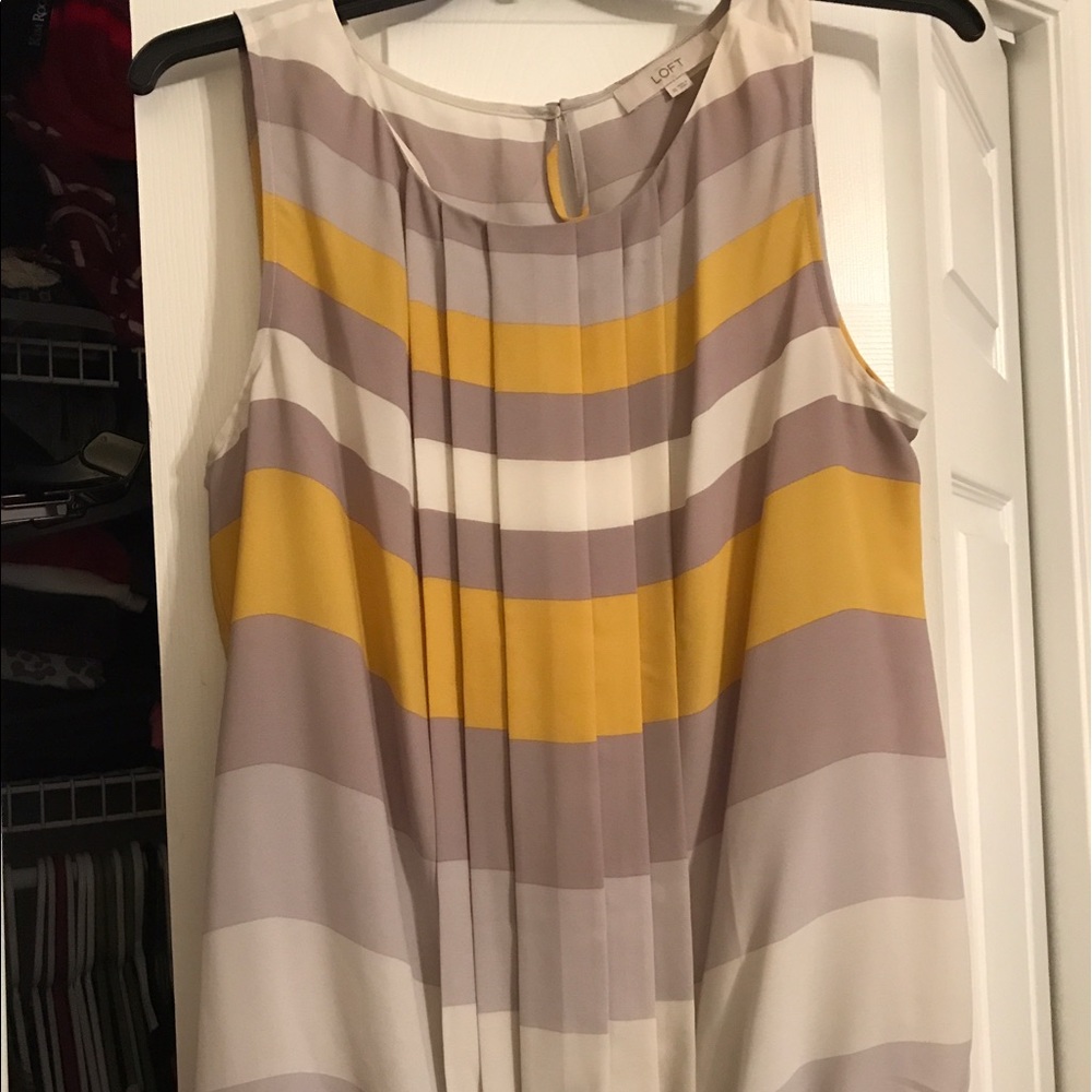Loft gray, yellow & white tank. Size XL