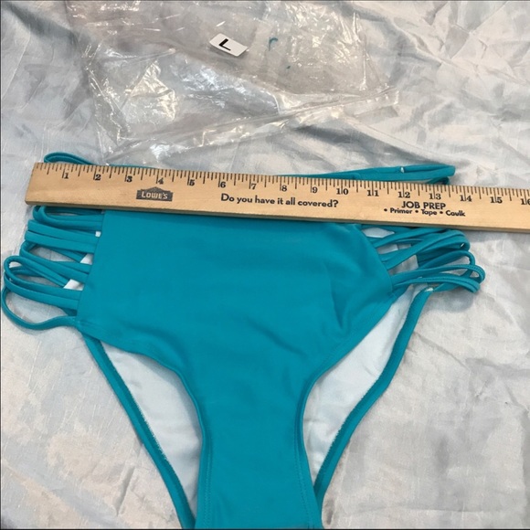 NEW Teal Ruffle Top Off Shoulder Hi Waisted Bikini - Picture 7 of 8