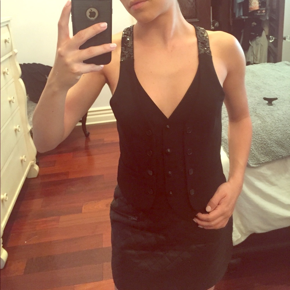 Sexy sequin vest