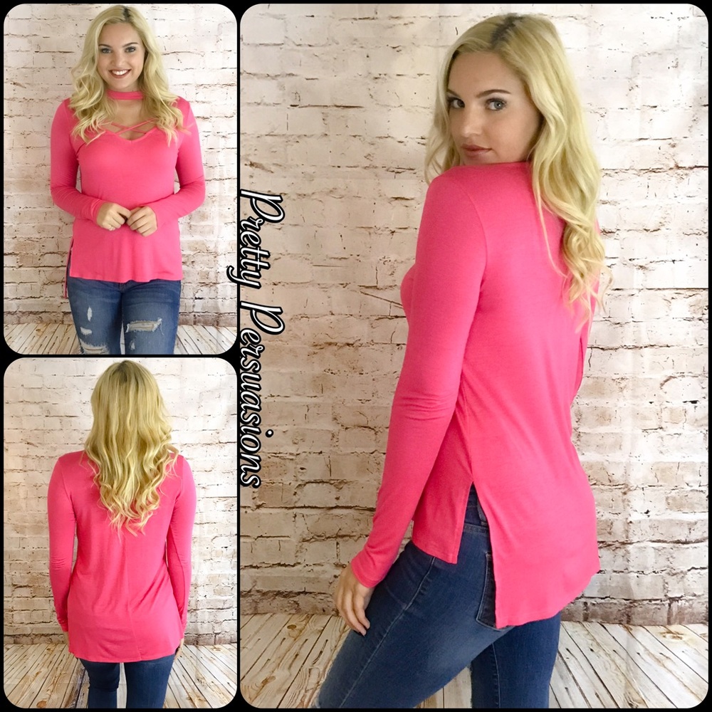 SALE‼️ BARBIE Hot Pink Strappy Chocker Top - Picture 2 of 7