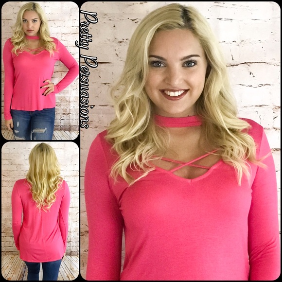 SALE‼️ BARBIE Hot Pink Strappy Chocker Top - Picture 4 of 7