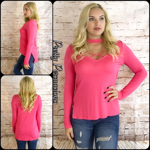 SALE‼️ BARBIE Hot Pink Strappy Chocker Top - Picture 5 of 7