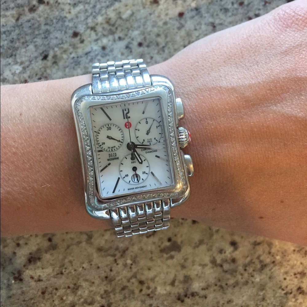 Stainless Steel Sapphire Crystal Michele Watch