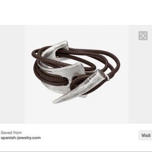 Uno De 50 Brown & Silver Half Cuff Wrap Bracelet