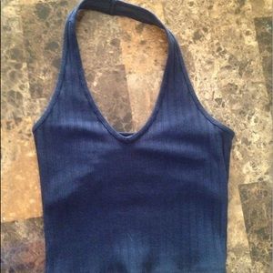 Open back halter crop top