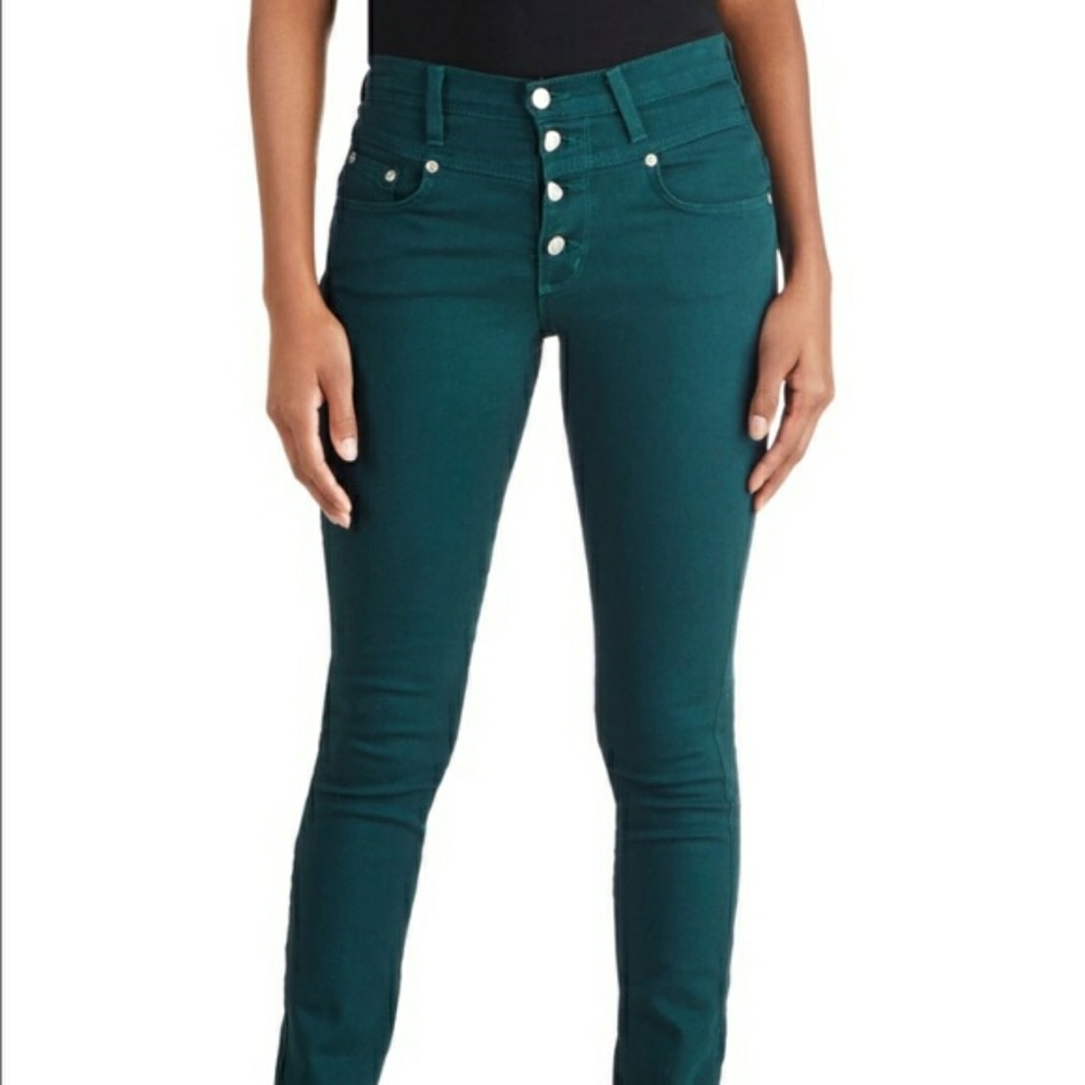 Karaoke Songstress High Waisted Jeans in Teal