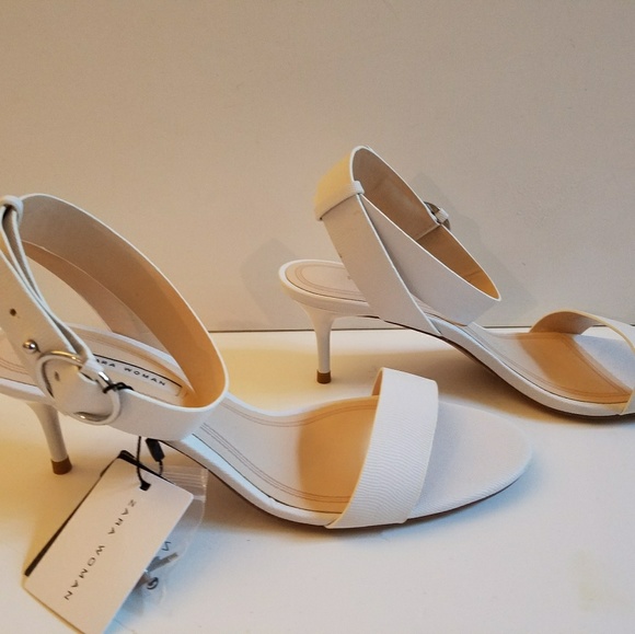Zara Shoes - ZARA White Mid Heel Sandal Ankle Strap Kitten Heel Zara Shoes - ZARA White Mid Heel Sandal Ankle Strap Kitten Heel