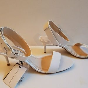 Zara Shoes - ZARA White Mid Heel Sandal Ankle Strap Kitten Heel Zara Shoes - ZARA White Mid Heel Sandal Ankle Strap Kitten Heel