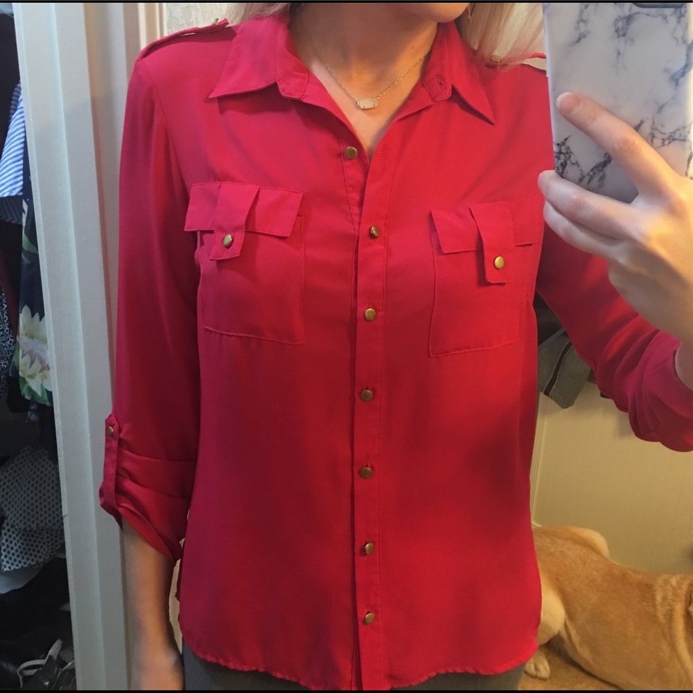 Pink Button Up Blouse💖