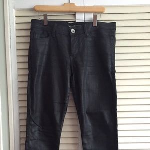 Banana Republic black jeans, leather finish