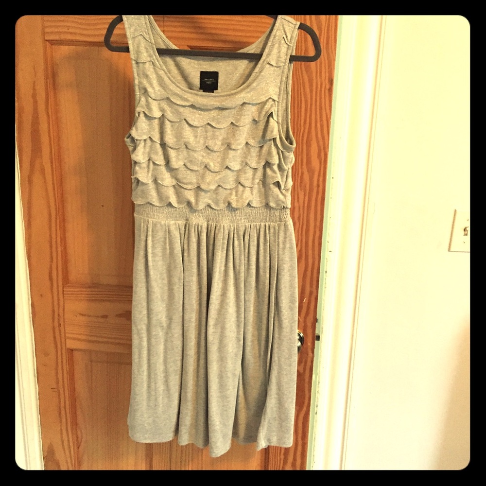 Anthropologie sparkly gray soft/jersey dress