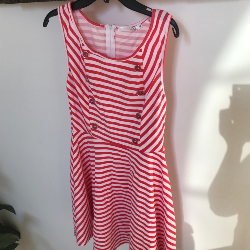 Red/White striped dress