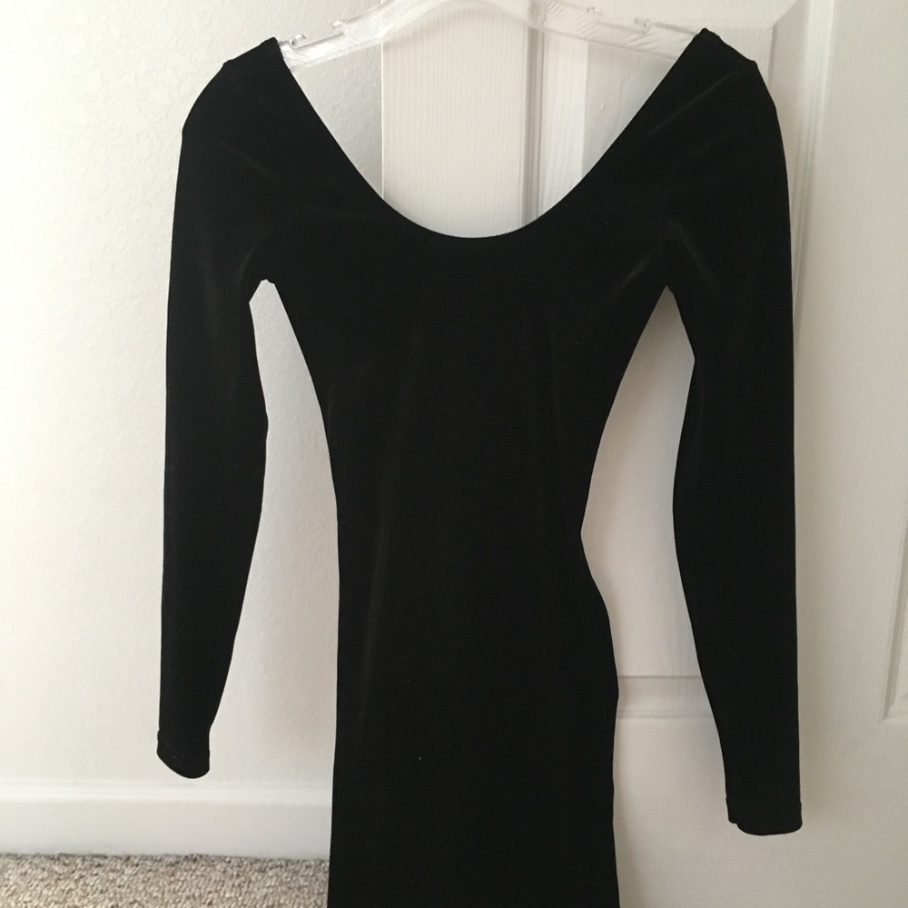 Black velvet bodycon dress American Apparel