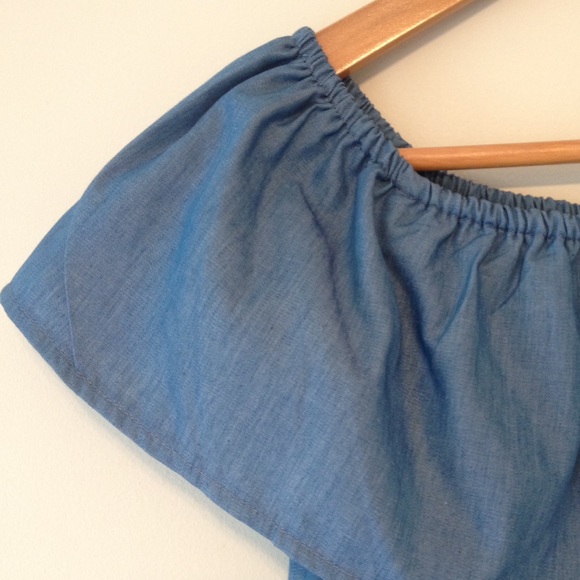 Chambray Off the Shoulder Dress - Picture 2 of 2