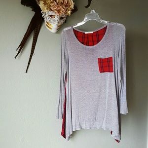 Plaid Long Sleeve Top