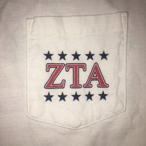 ZTA Zeta Tau Alpha American Flag Frocket Tank Top