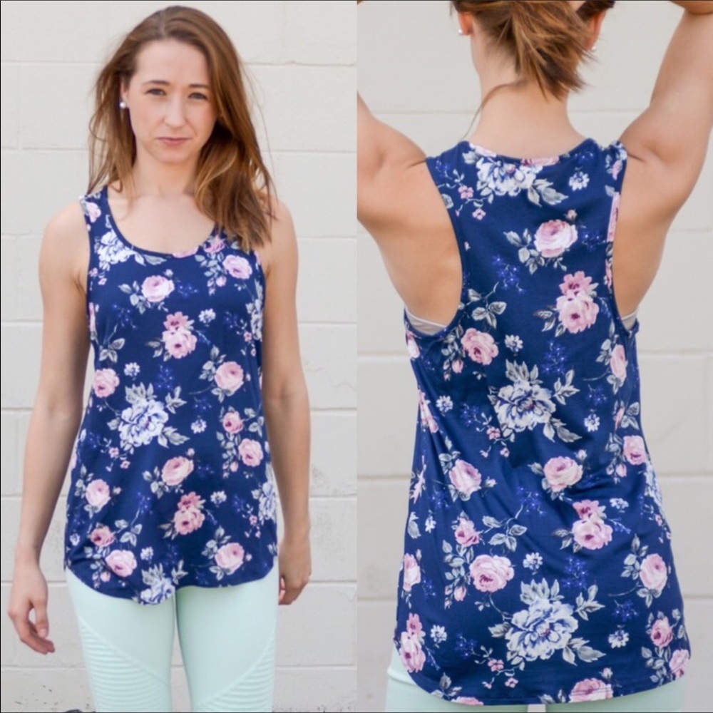 CLEARANCE 🔥 SZ L Soft & Stretchy Floral Racerback